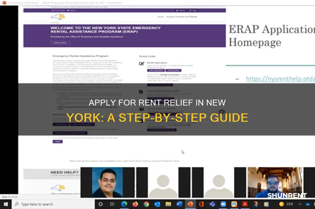 how to apply for rent relief in new york