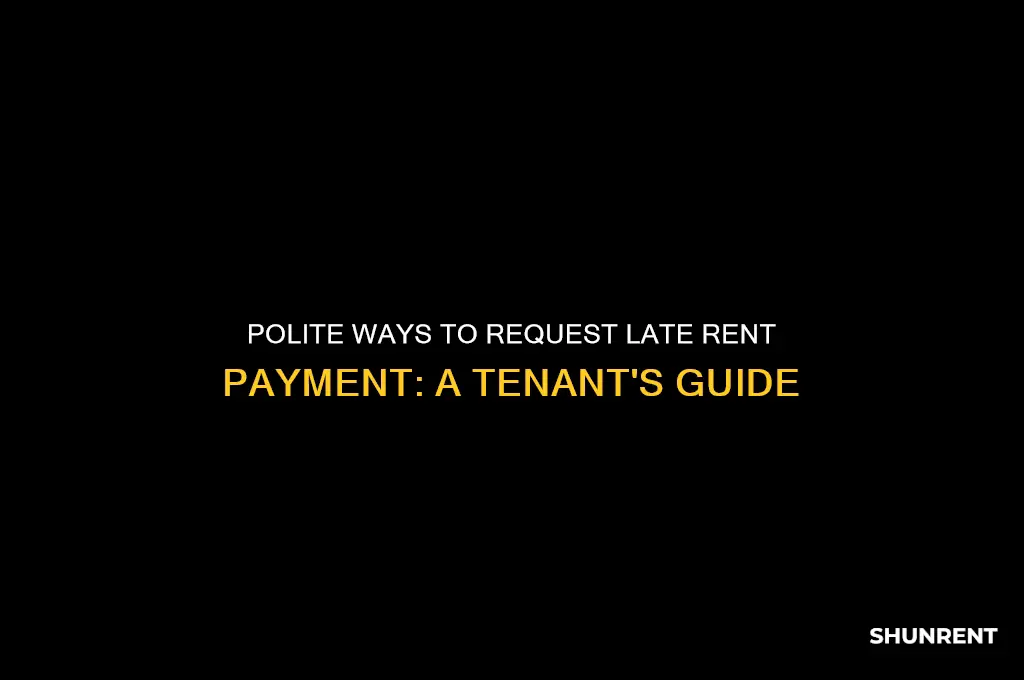 how to ask for late rent politely
