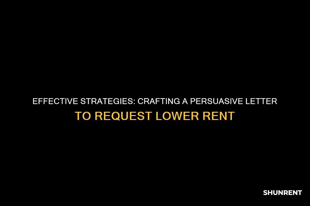 how to ask for lower rent sample letter