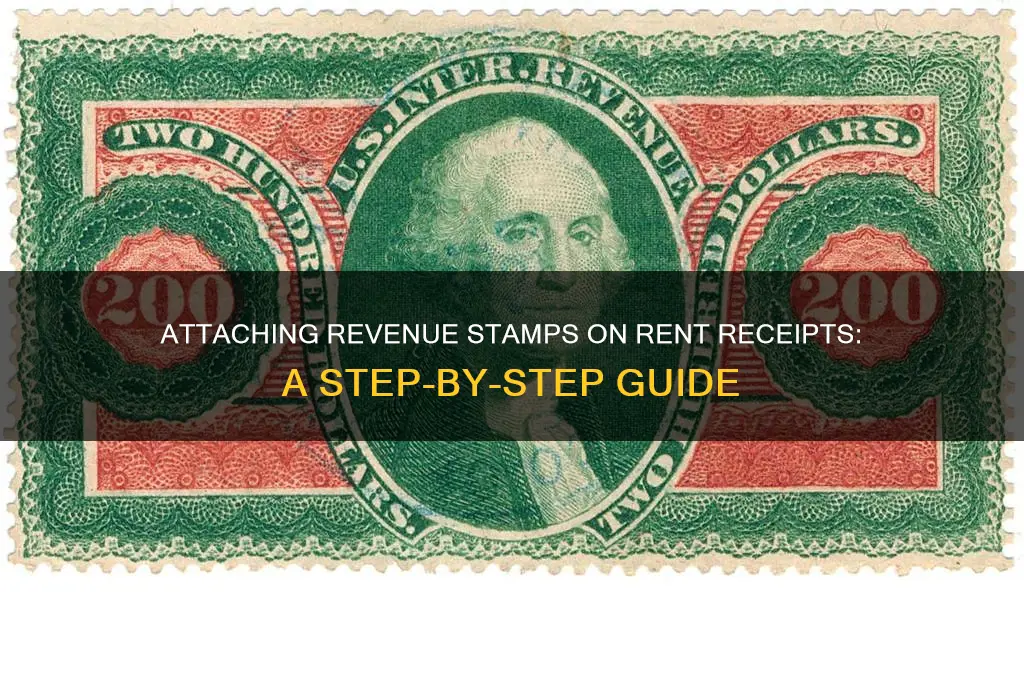 how to attach revenue stamp on rent receipt