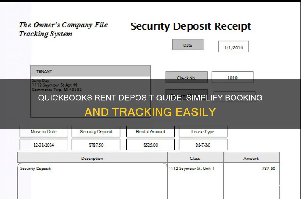 how to book rent deposit in quickbooks