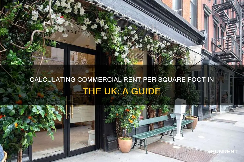 how to calculate commercial rent per square foot uk