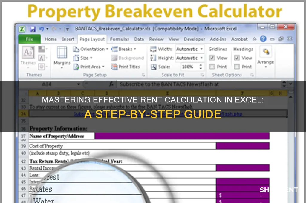how to calculate effective rent in excel