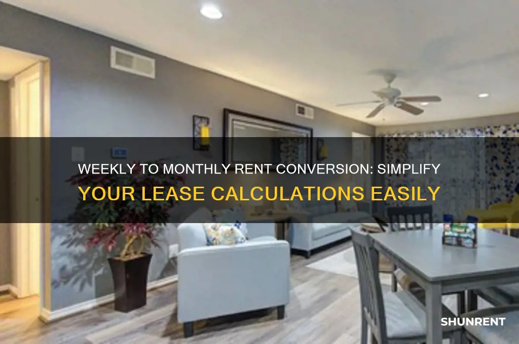 how to calculate monthly rent from weekly