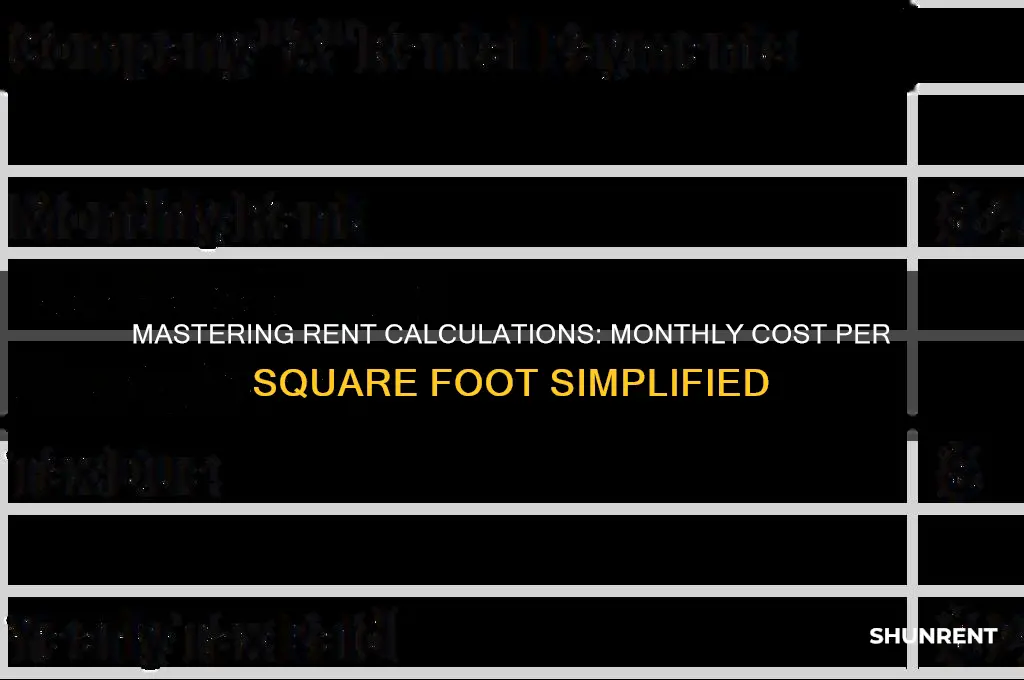 how to calculate monthly rent per sf