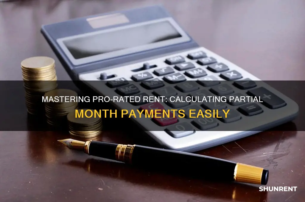 how to calculate pro-rated rent for only partial months