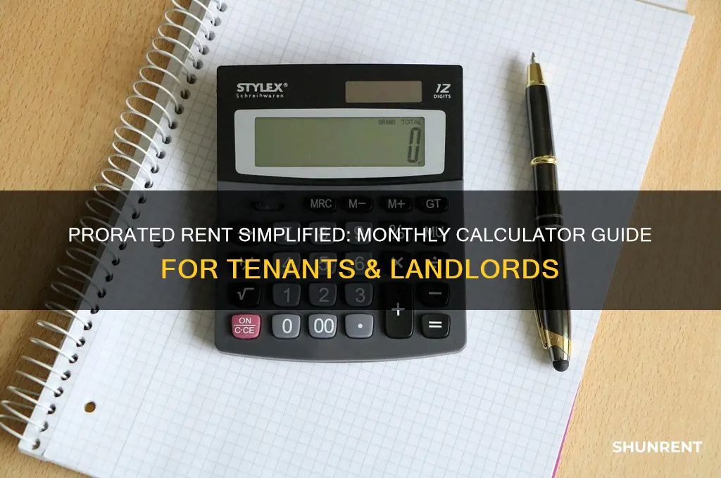 how to calculate prorated monthly rent calculator