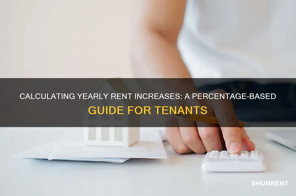 how to calculate yearly rent going up by percentage