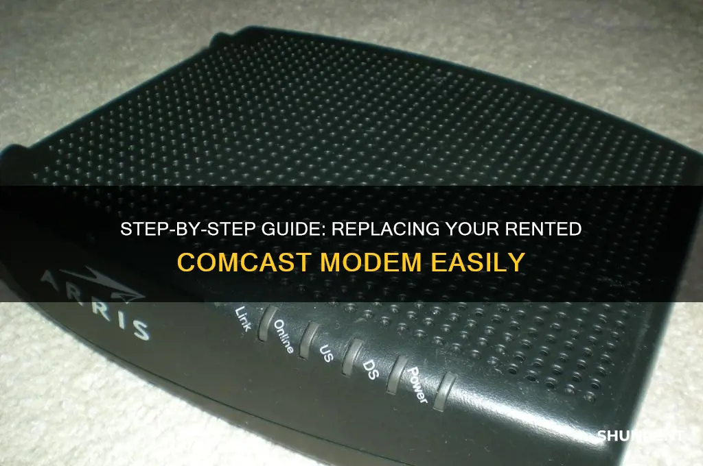how to change out rented comcast modem