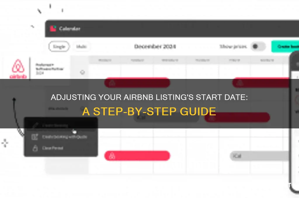 how to change start date renting airbnb listing