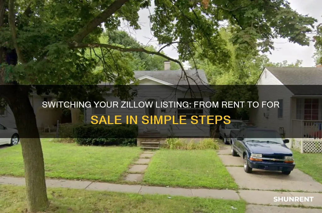 how to change zillow listing from rent to for sale