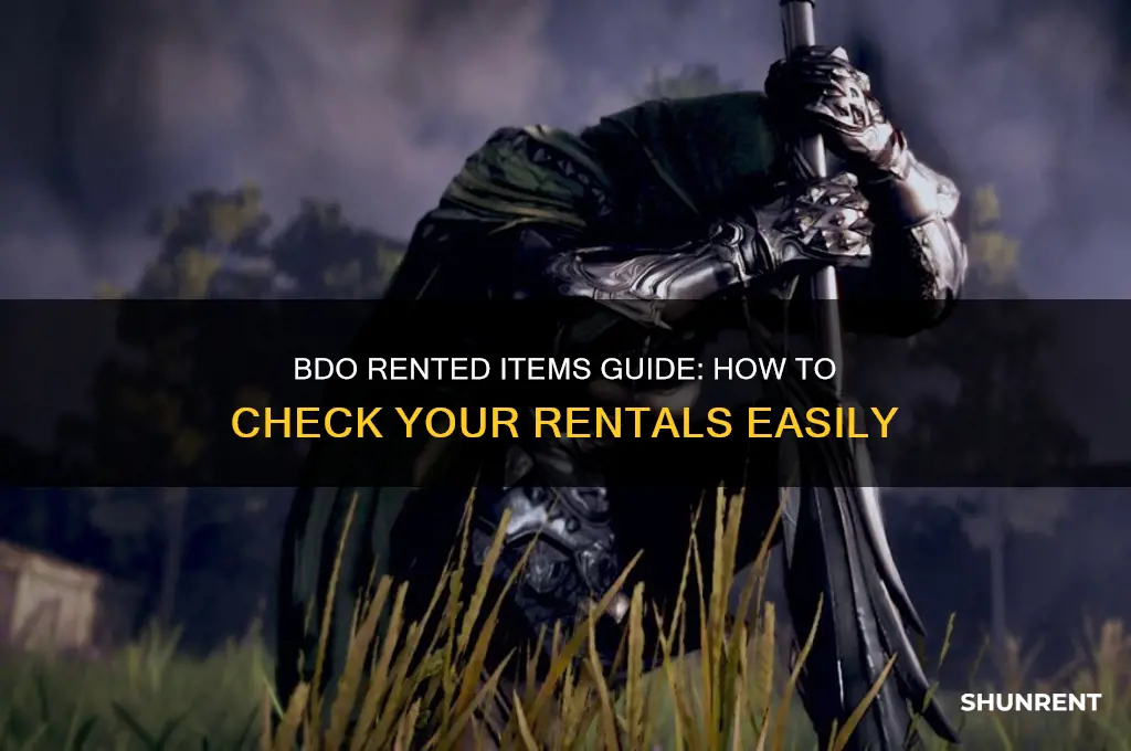how to check your rented items bdo