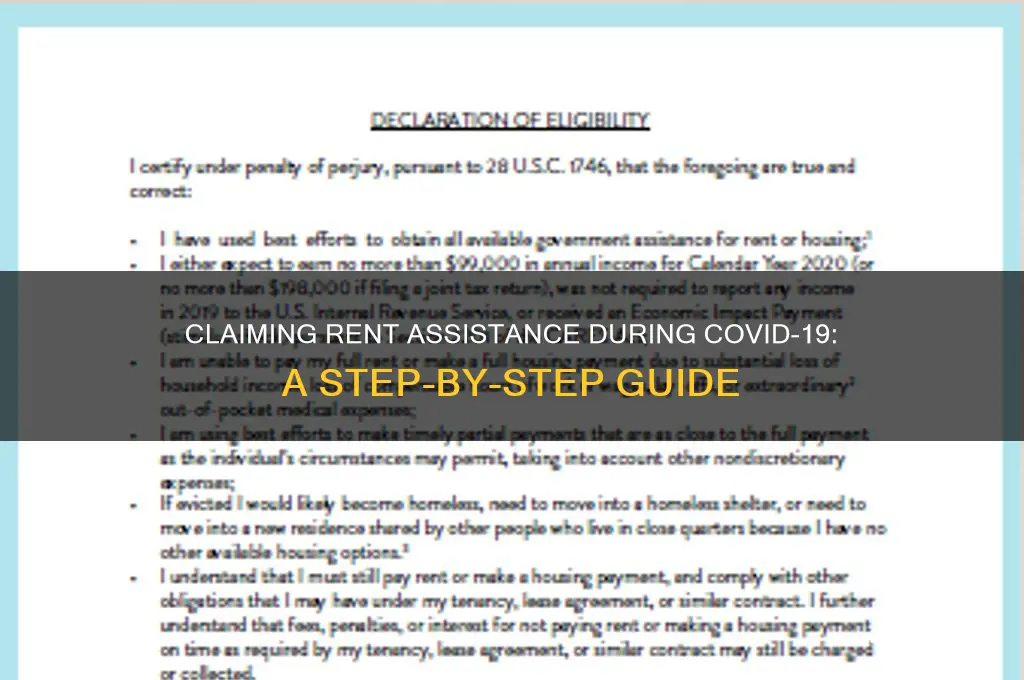 how to claim rent assistance covid 19