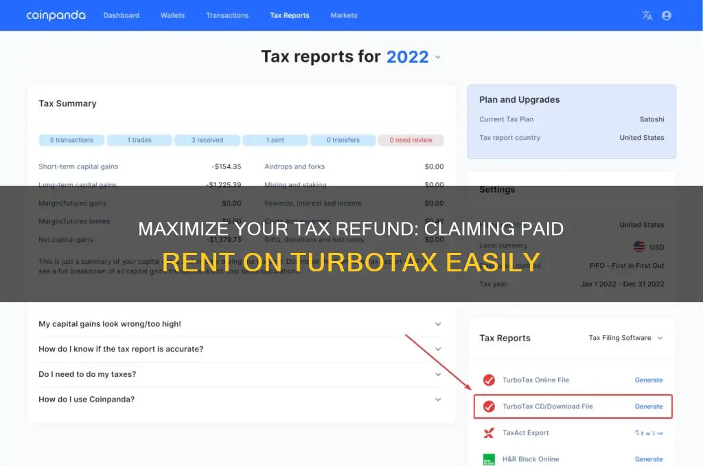 how to claim your paid rent on turbotax