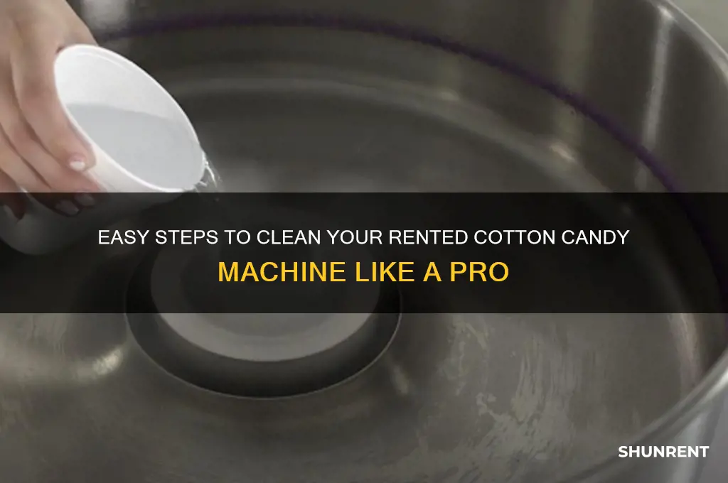 how to clean a rented cotton candy machine