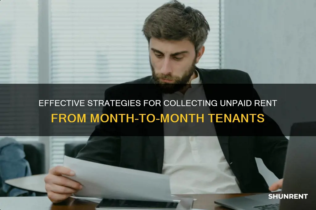 how to collect unpaid rent from month to month