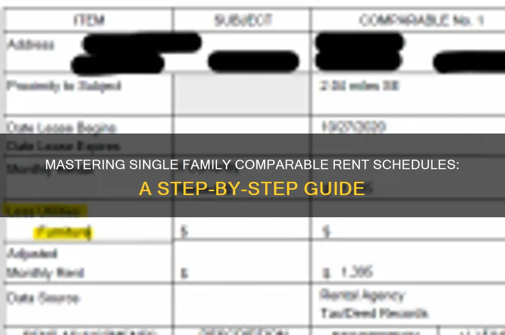 how to complete single family comparable rent schedule