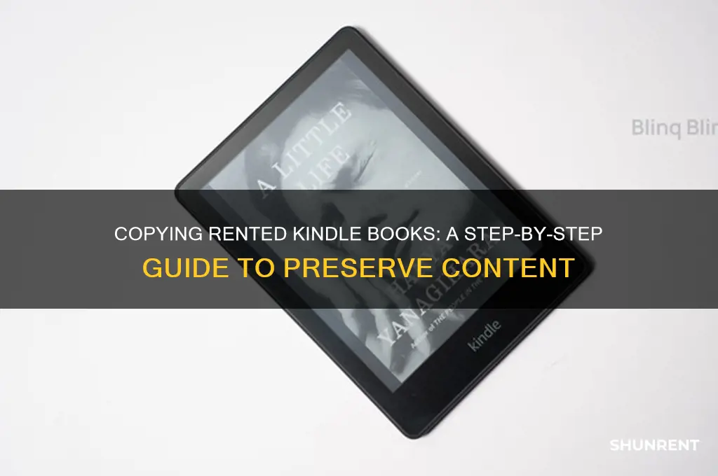 how to copy a rented kindle book