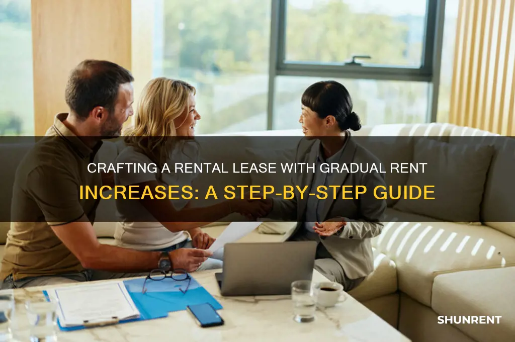 how to creat a reantal lease with increaning rent rate