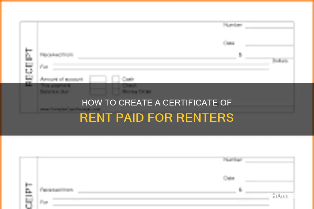 how to create a certificate of rent paid for renters
