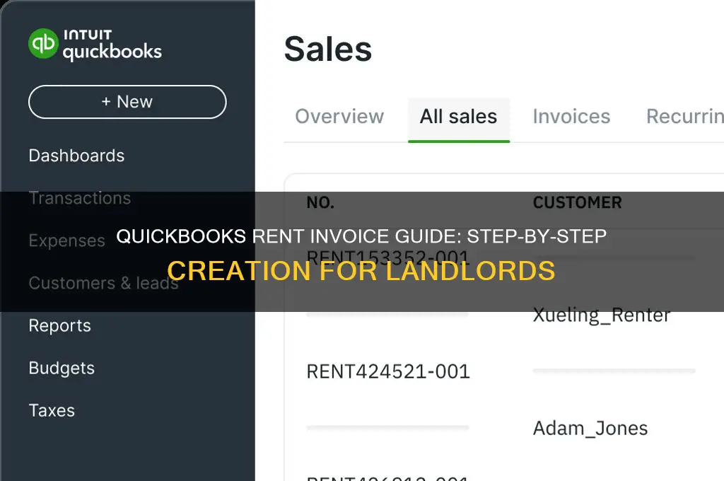 how to create a rent invoice in quickbooks