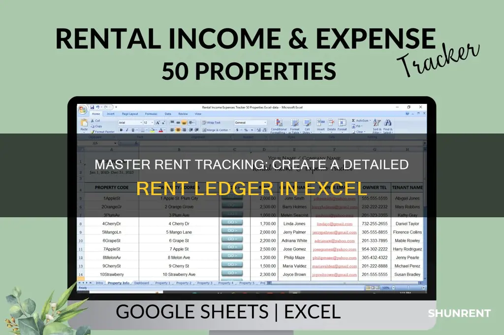how to create a rent ledger in excel