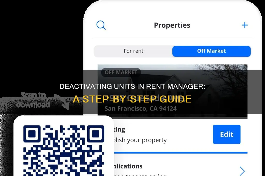how to deactivte unit in rent mananger