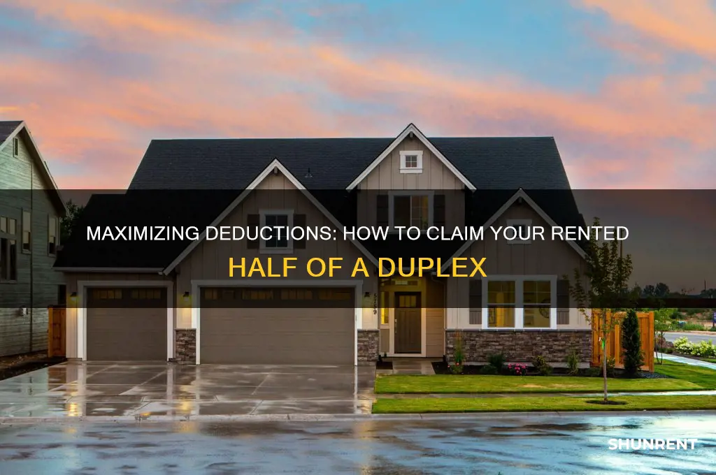 how to deduct rented half of duplex