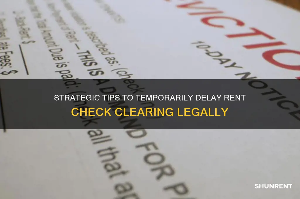 how to delay a rent check from clearing