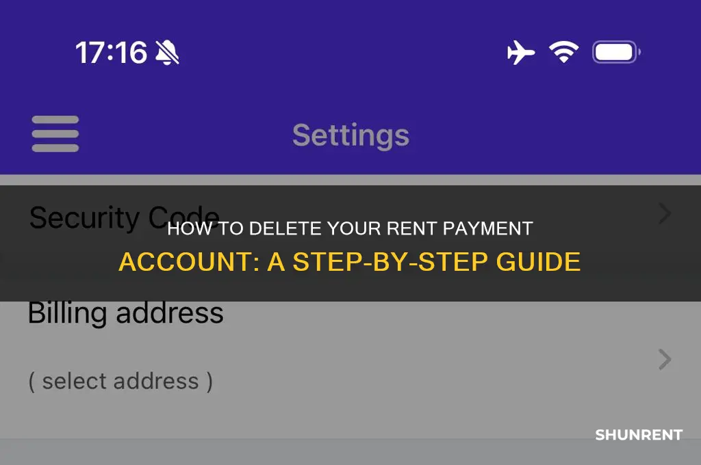 how to delete my rent payment account