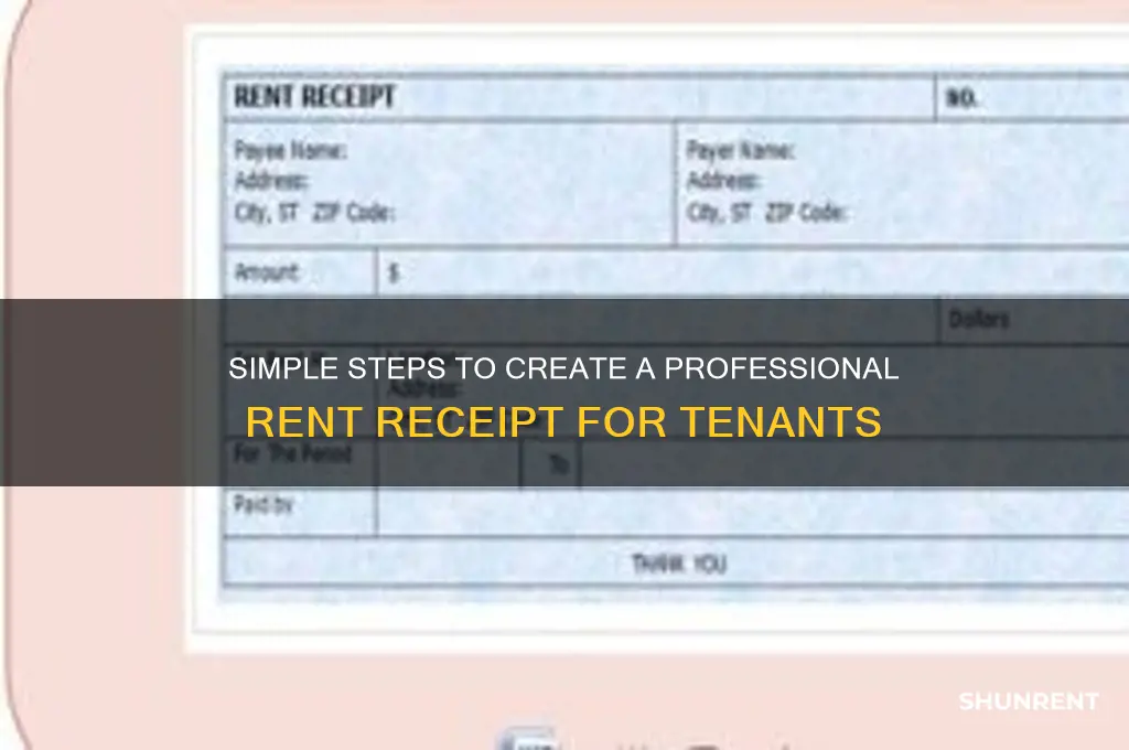 how to do a receipt for rent