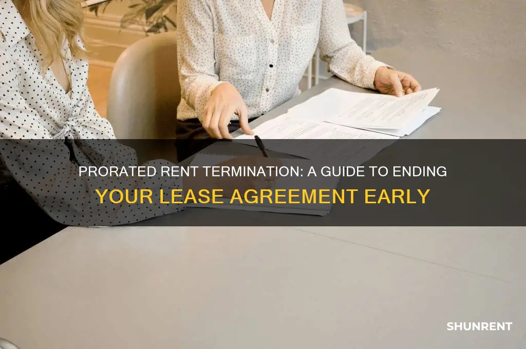 how to do prorated rent termination in the lease agreement