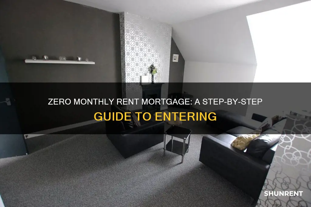 how to enter 0 monthly rent mortage