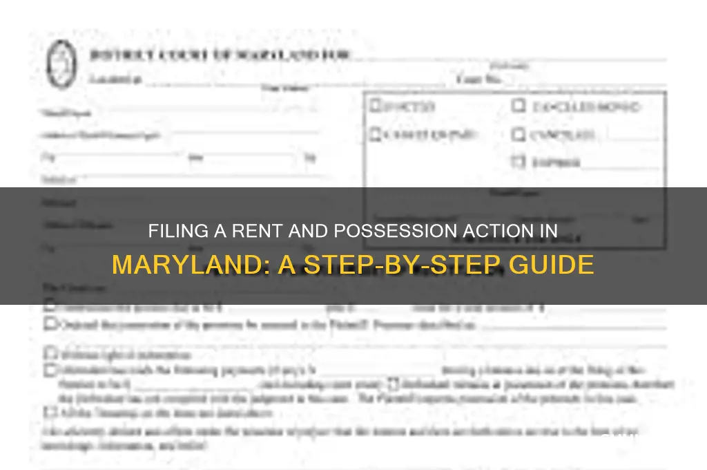 how to file a rent and possession action in maryland