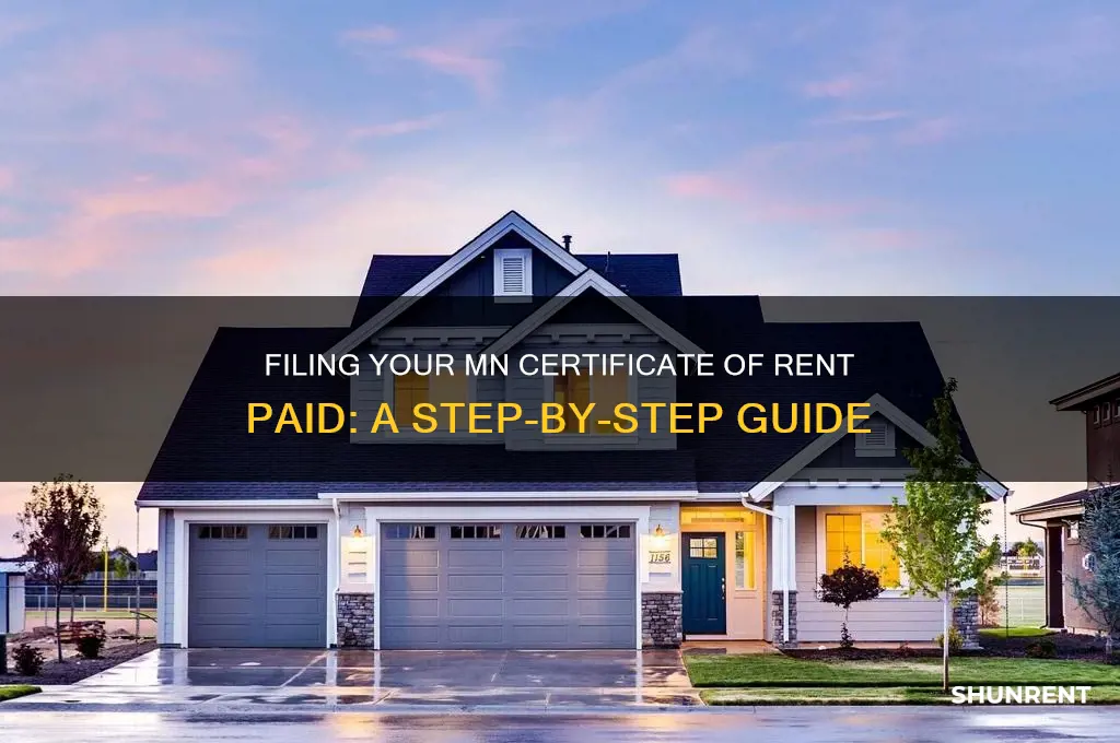 how to file certificate of rent paid in mn