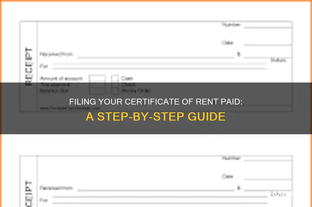 how to file my certificate of rent paid