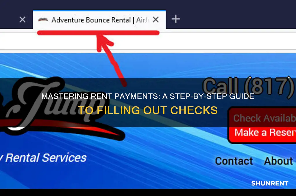 how to fill a check for the rent
