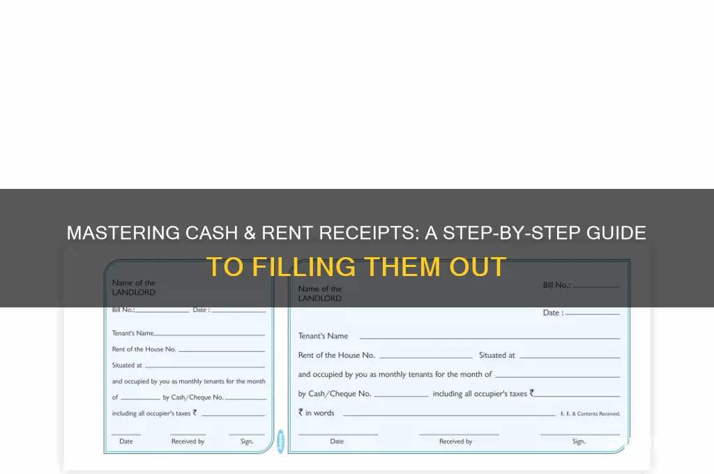 how to fill out a cash or rent receipt