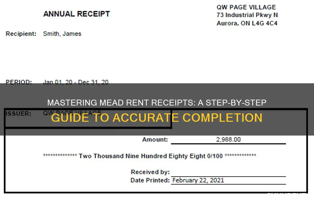 how to fill out a mead rent receipt