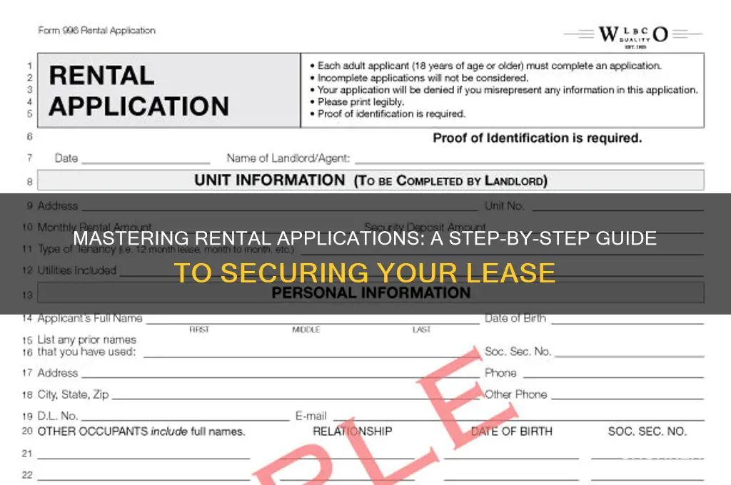 how to fill out an application to rent