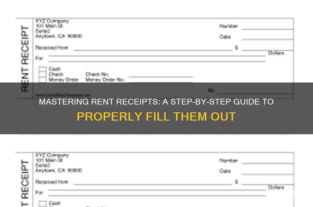 how to fill out money rent receipts