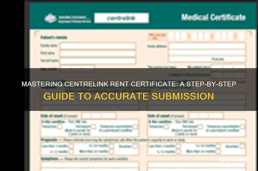 how to fill out rent certificate centrelink