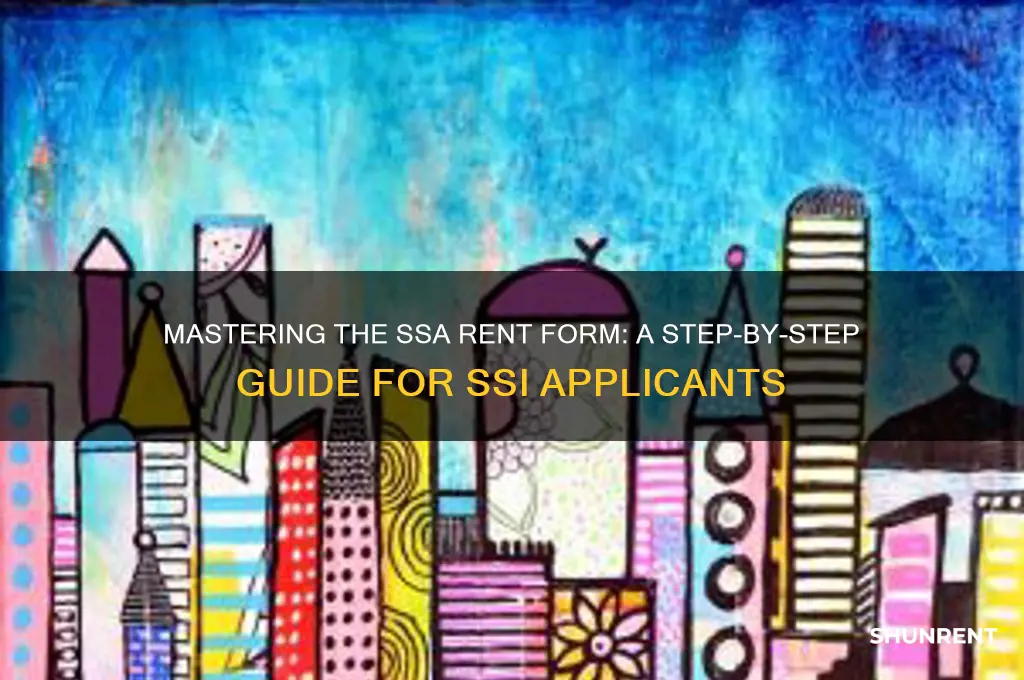 how to fill out the ssa rent form for ssi