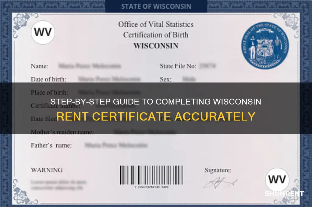 how to fill out wisconsin rent certificate