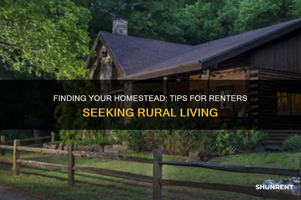 how to find a place to homestead while renting