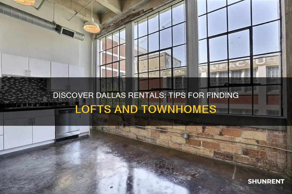 how to find lofts or townhomes for rent in dallas