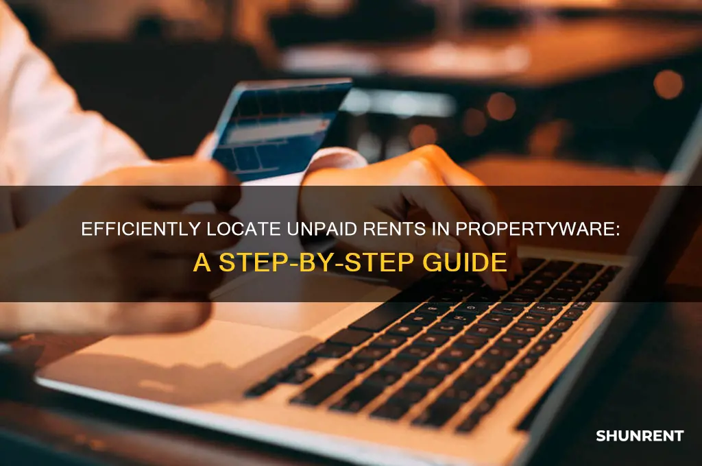 how to find unpaid rents in propertyware