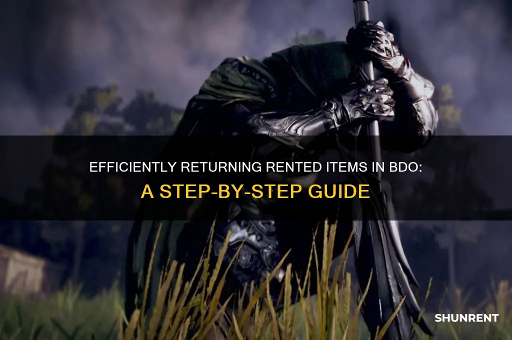 how to give back rented items bdo
