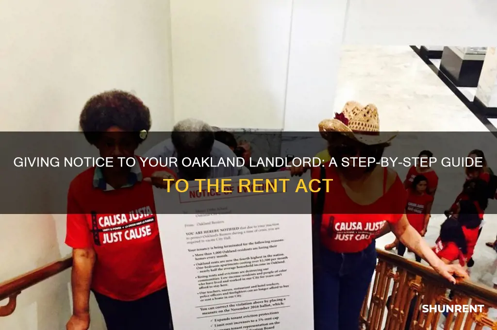 how to give notice rent oakland act