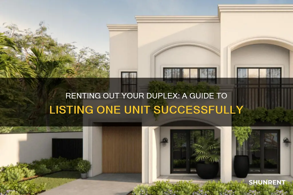 how to list one side of a duplex for rent